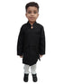 BookMyCostume Black Achkan with White Churidar Pyjama Fancy Dress Costume